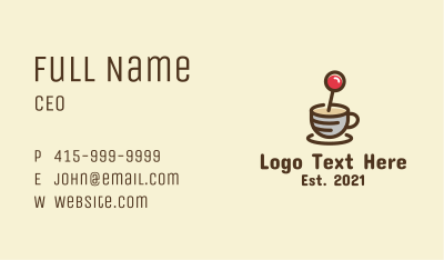 Coffee Cup Joystick Business Card