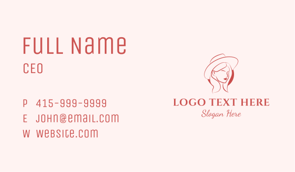 Hipster Girl Hat Business Card Design Image Preview