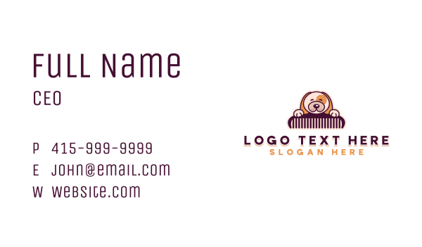 Cute Puppy Grooming Business Card Design Image Preview