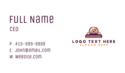 Cute Puppy Grooming Business Card Image Preview