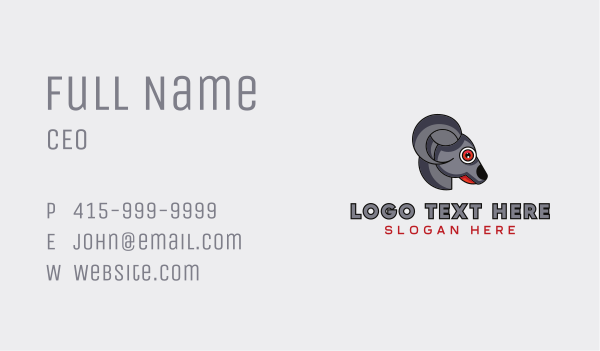 Grey Goat Head  Business Card Design Image Preview