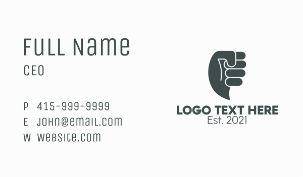 Gray Fist Messaging  Business Card Design Image Preview