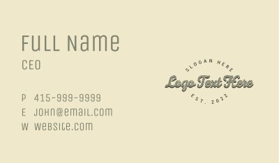 Retro Script Wordmark Business Card Image Preview