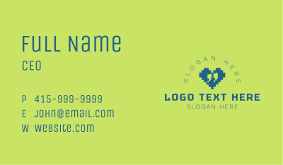 Pixel Heart Quote Business Card Image Preview
