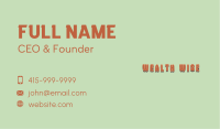 Generic Rustic Brand Wordmark Business Card Image Preview