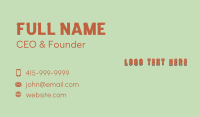 Generic Rustic Brand Wordmark Business Card Preview