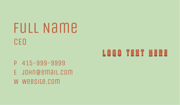 Generic Rustic Brand Wordmark Business Card Design Image Preview