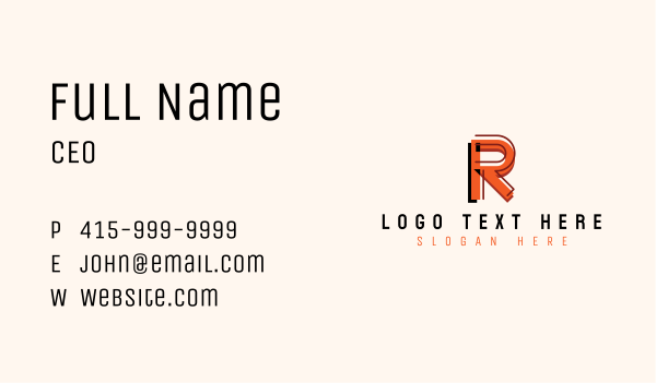 Modern Startup Company Letter R Business Card Design Image Preview