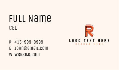 Modern Startup Company Letter R Business Card Image Preview