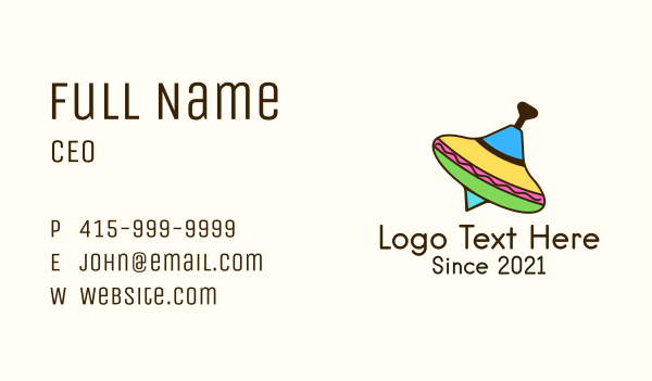 Colorful Spinning Top Business Card Design Image Preview