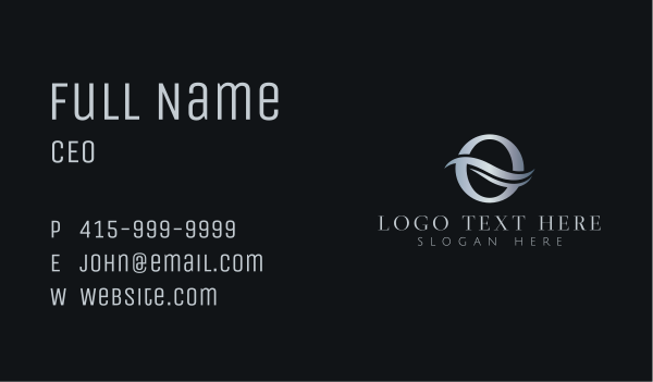 Elegant Wave Letter O Business Card Design Image Preview