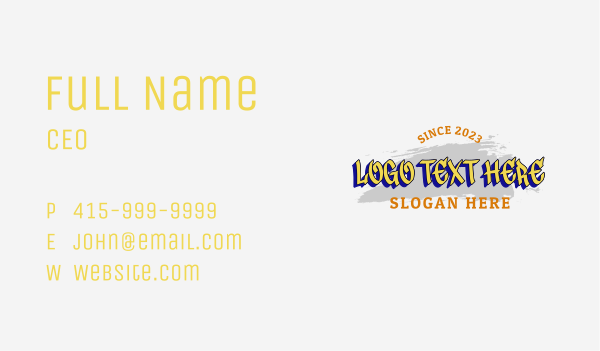 Brush Graffiti Wordmark Business Card Design Image Preview