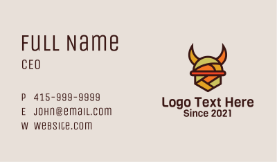 Multicolor Viking Helmet  Business Card Image Preview