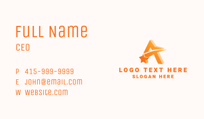 3D Star Multimedia Letter A Business Card