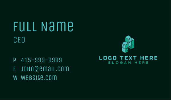 Cube Building Construction Business Card Design Image Preview