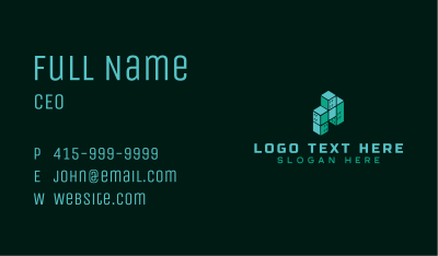 Cube Building Construction Business Card Image Preview