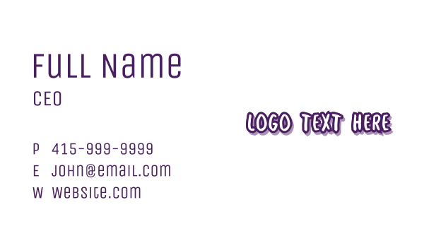 Lilac Purple Handwritten Stationery Business Card Design Image Preview