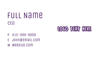 Lilac Purple Handwritten Stationery Business Card