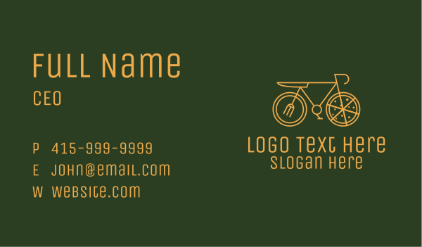 Pizza Delivery Bicycle Business Card Design Image Preview