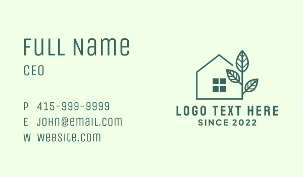 Real Estate House Plant Business Card Design Image Preview