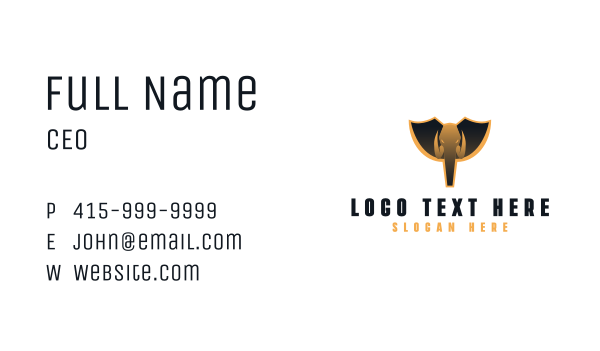 Gold Elephant Badge Business Card Design Image Preview