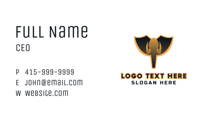 Gold Elephant Badge Business Card