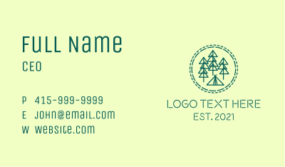 Pine Forest Campsite Business Card Image Preview