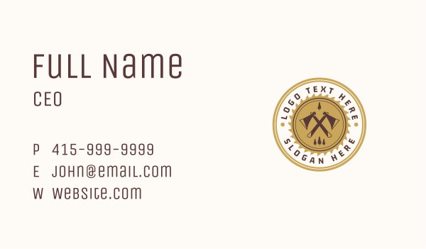 Axe Forest Lumber Emblem Business Card Design Image Preview