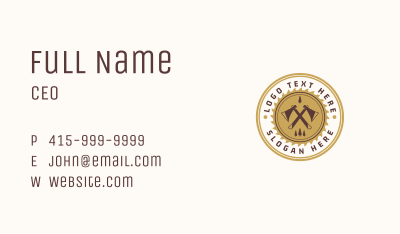 Axe Forest Lumber Emblem Business Card Image Preview