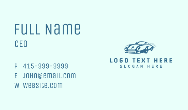 Electric Race Car Business Card Design Image Preview