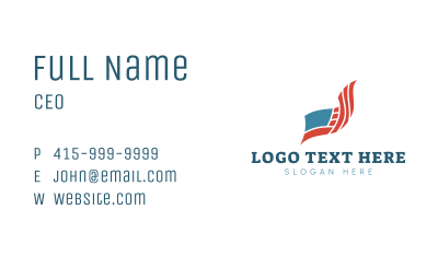 Waving American Flag Business Card Image Preview