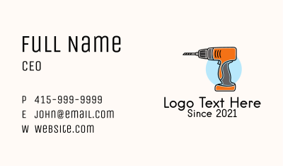 Mechanical Drill  Business Card Image Preview