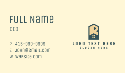 Home Roofing Letter R Business Card Image Preview