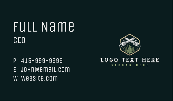 Chainsaw Timber Woodwork Business Card Design Image Preview