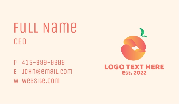 Modern Tropical Orange  Business Card Design Image Preview
