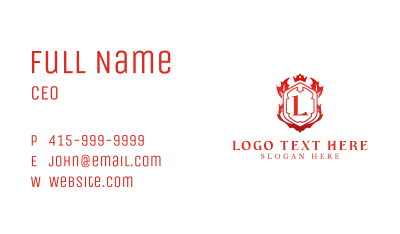 Red Royal Shield Letter Business Card Image Preview
