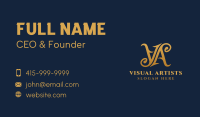 Gold Elegant Boutique Letter VA Business Card Image Preview