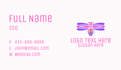 Pinkish Dragonfly Business Card