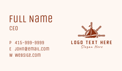 Sail Boat Wheel Business Card