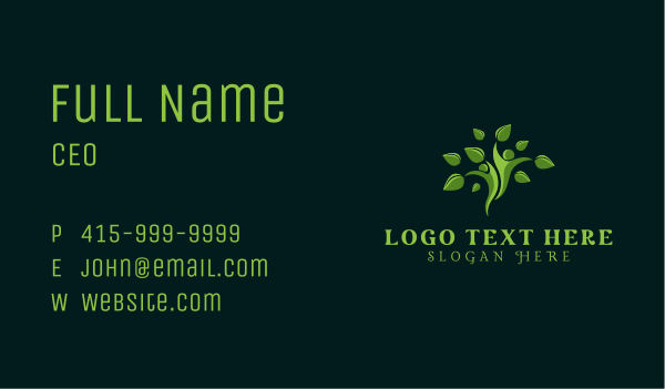 Green Natural Wellness Tree Business Card Design Image Preview