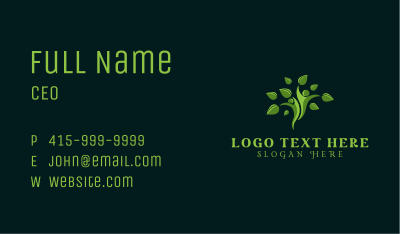 Green Natural Wellness Tree Business Card Image Preview