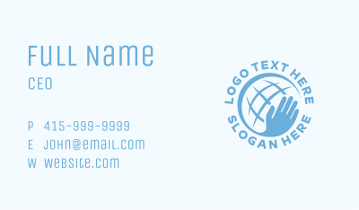Hand Global Volunteer Business Card Image Preview