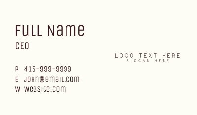 Minimalist Business Wordmark Business Card Image Preview