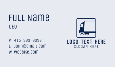 Transport Logistics Truck Business Card