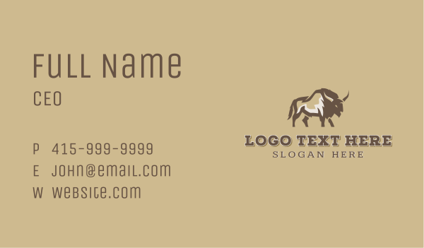Wild Native Bison Business Card Design Image Preview