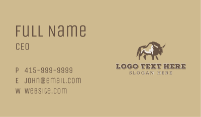 Wild Native Bison Business Card Image Preview
