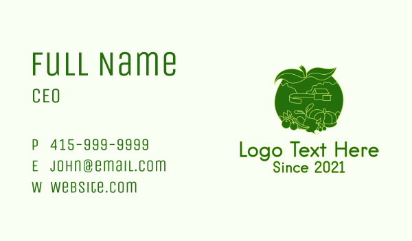 Natural Vegetable Patch Farm  Business Card Design Image Preview