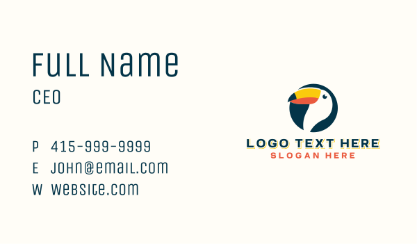 Toucan Beak Bird Business Card Design Image Preview