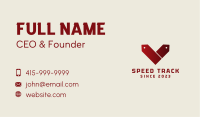 Red Coupon Letter V Business Card Design