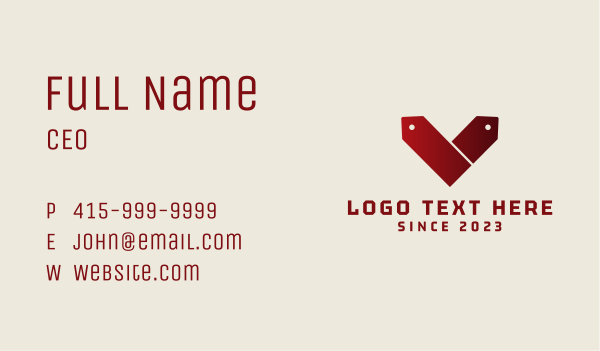Red Coupon Letter V Business Card Design Image Preview